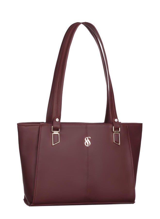 Fostelo Women's Time Square Satchel Tote Handbag for Women | Ladies Purse | Stylish Shoulder Bag | Gift For Women | Maroon - Image 1